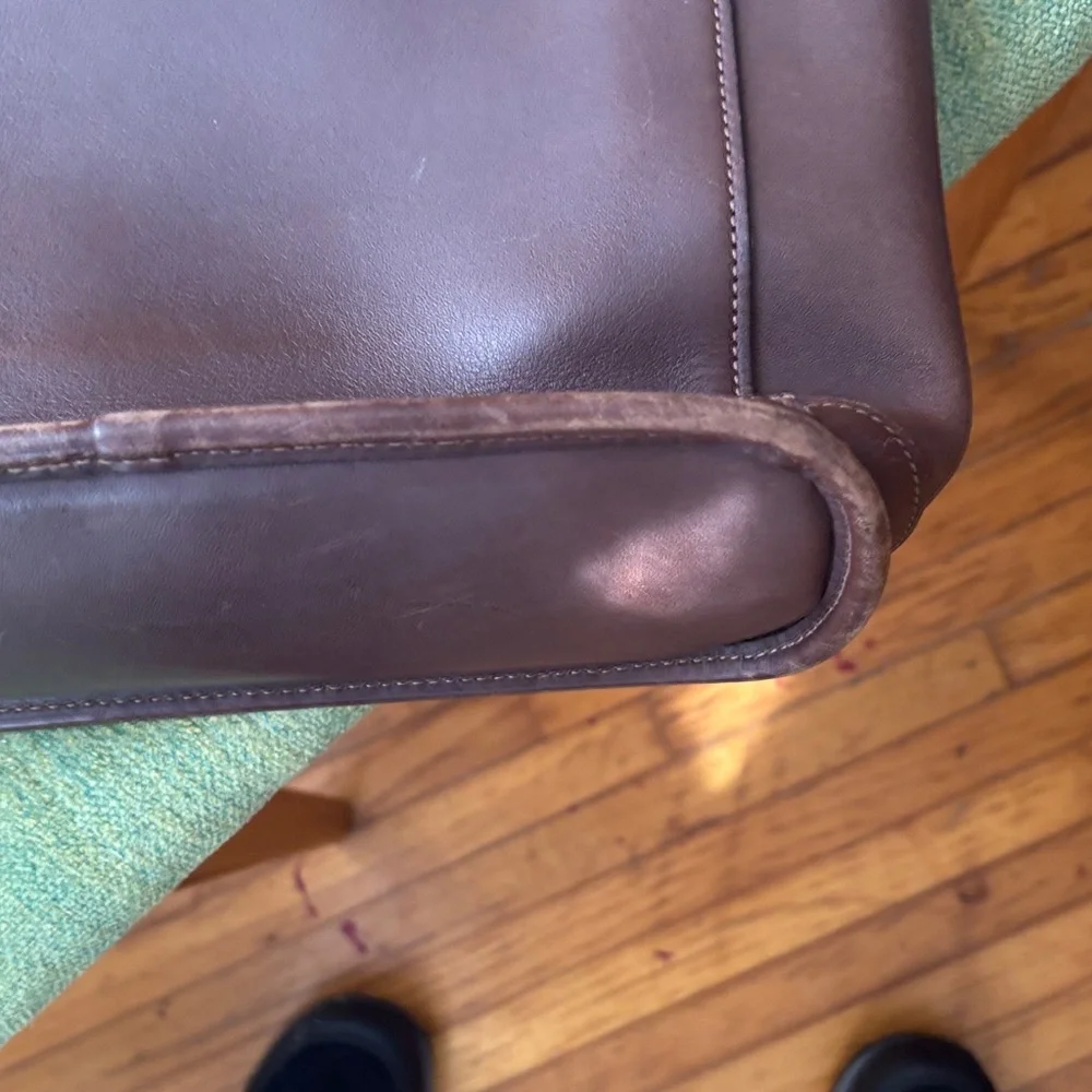 Coach Dark Brown Leather Tote - Picture 8 of 11